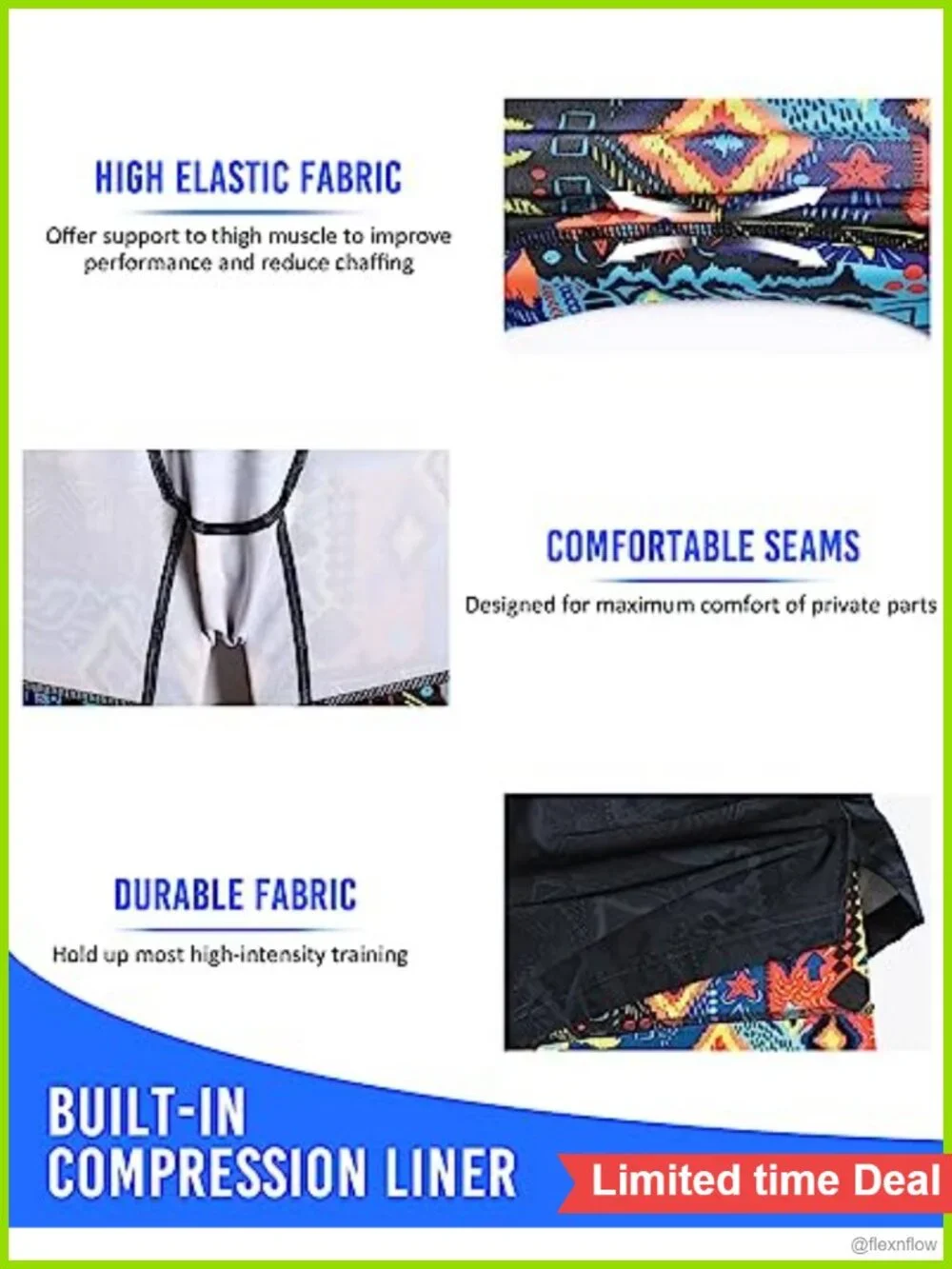 Men's 5 inch 2 in 1 Running Shorts Quick Dry Athletic Gym Shorts with Liner